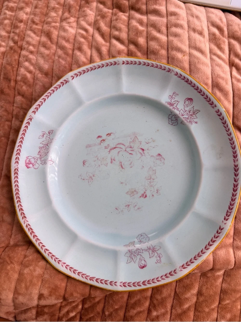 Vintage Adams Calyx Ware Lowestoft Floral Dinner Plate England